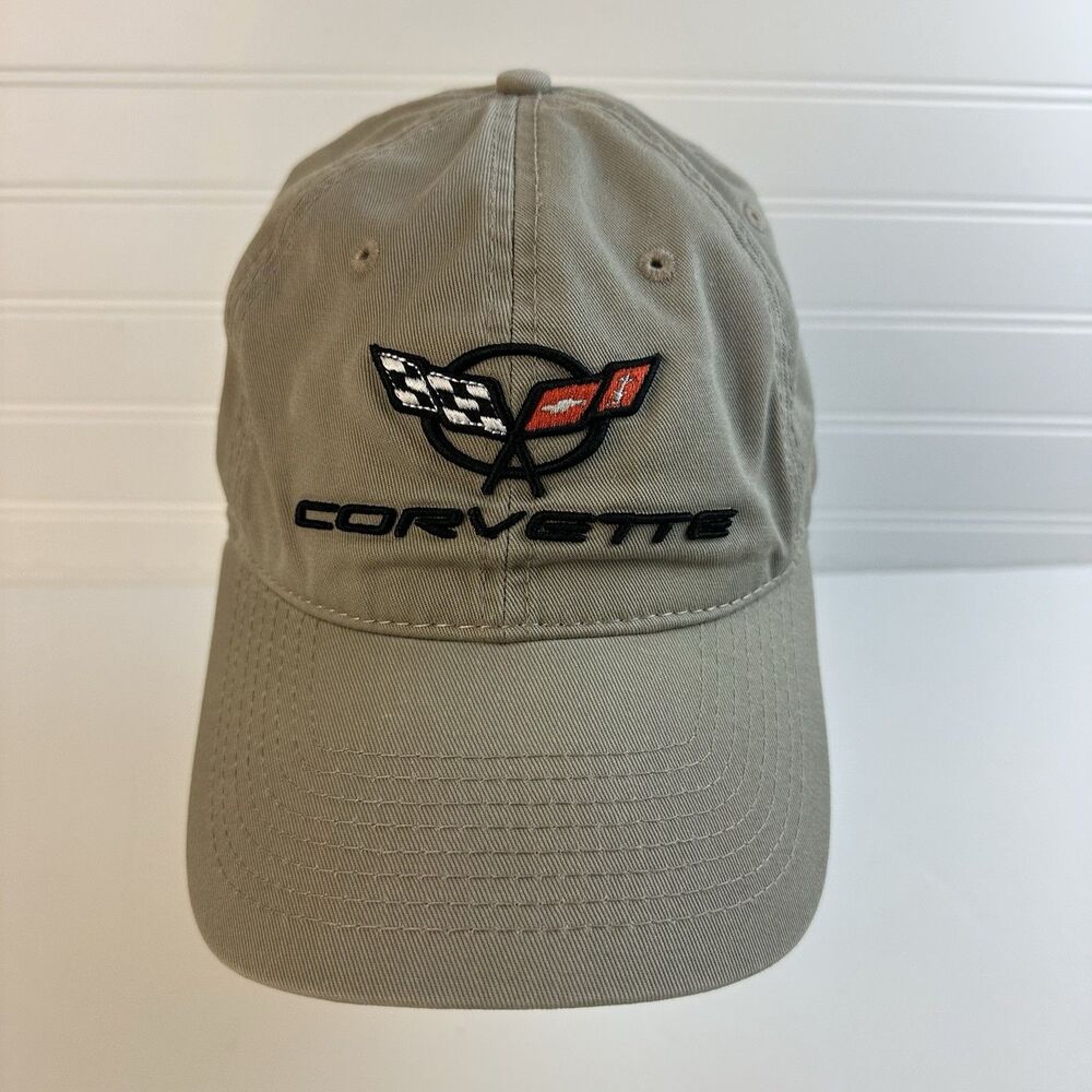 National Corvette Museum Dad Hat Cap Strapback Tan Chevrolet Automotive Racing